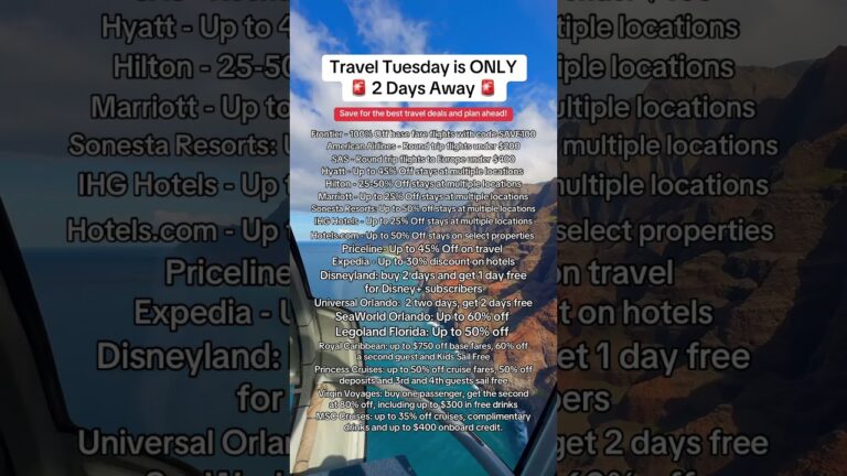 Best Travel Deals for Travel Tuesday (Up to 100% off Flights)