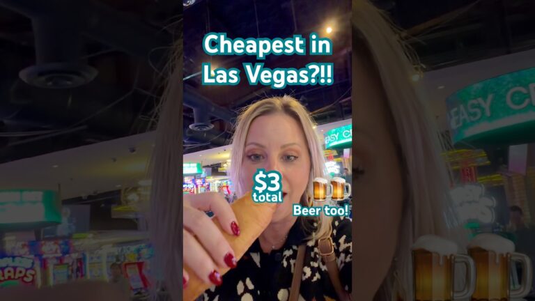 $3 Vegas Meal?! 🍺🌭 (This Still Exists) #lasvegas #vegasdeals #budgettravel #vegastips