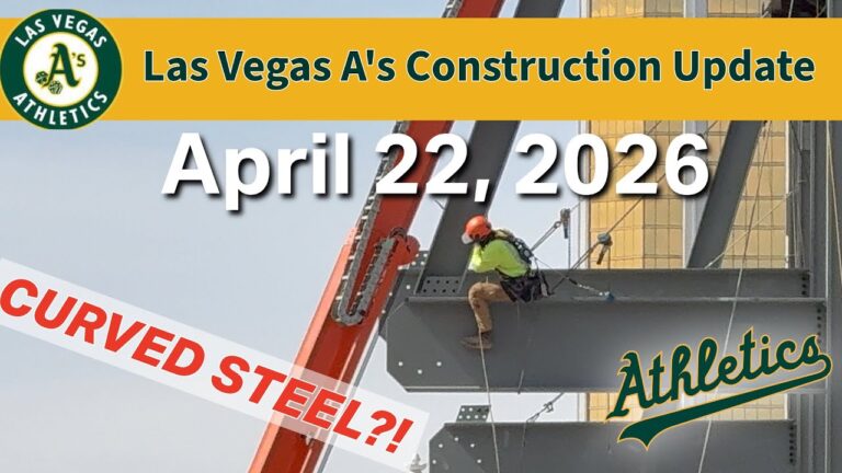 CURVED STEEL GOES UP! 😳 ￼Las Vegas A’s Stadium Update – April 22, 2026