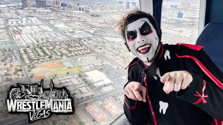 Danhausen CURSES Las Vegas on the Goodyear Blimp before WrestleMania