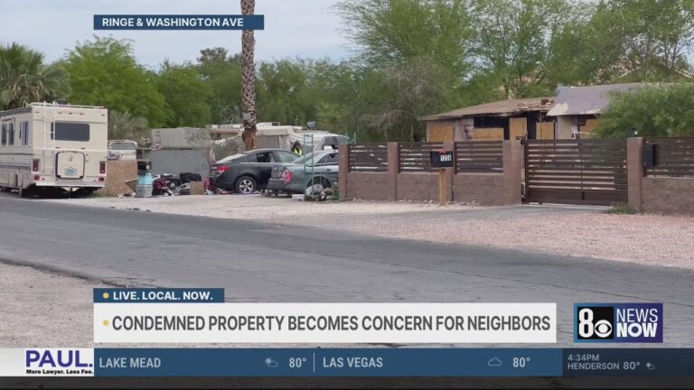 Las Vegas neighbors frustrated by squatters in condemned lot