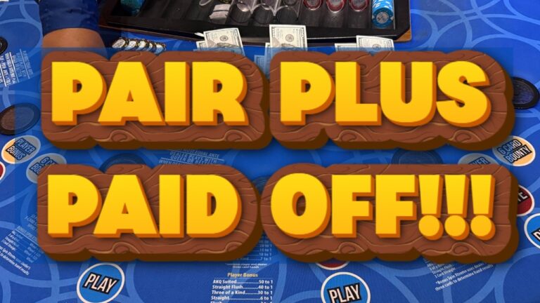 PAIR PLUS PAID OFF!! 🍀🍀 3 CARD POKER in LAS VEGAS!