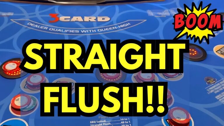 STRAIGHT FLUSH!! 🔥🔥 3 CARD POKER in LAS VEGAS!