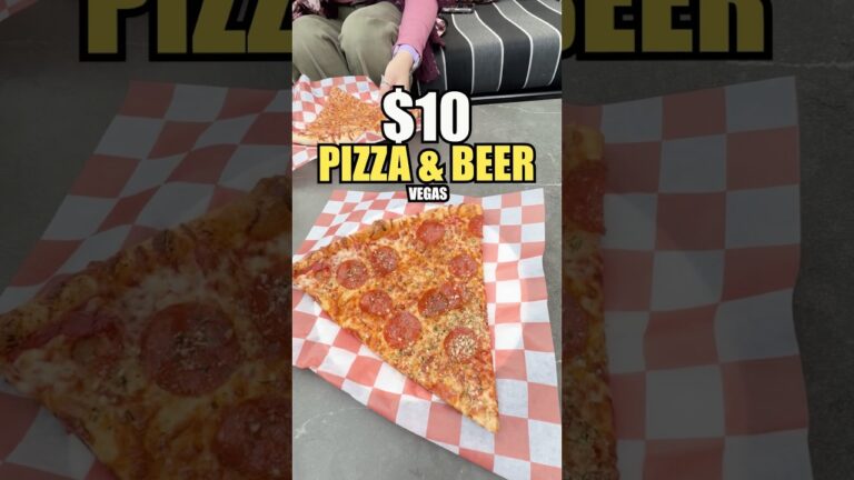 Slice of pizza and beer = $10 at Parry’s Pizza #lasvegas #vegas