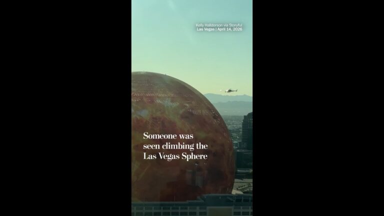 Someone was seen climbing the Las Vegas Sphere