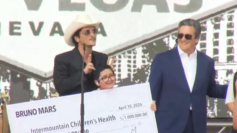 The Bruno Mars parade takes over the Las Vegas Strip