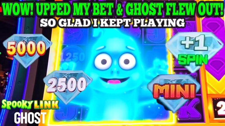 WOW! UPPED MY BET & THE BONUSES STARTED ON SPOOKY LINK GHOST SLOT | Mo Mummy Slot | Las Vegas Slots