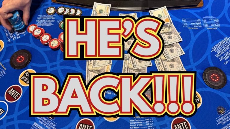 3 CARD POKER in LAS VEGAS! HE’S BACK!!! 🍀🍀