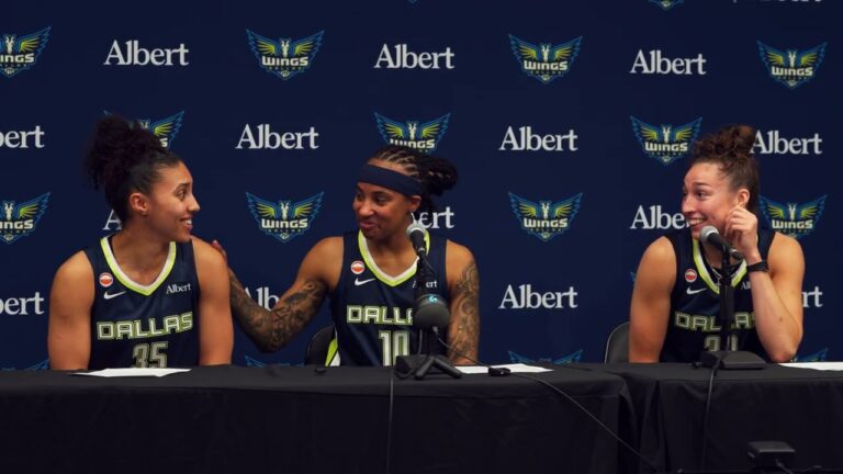 Azzi Fudd, Aziaha James, Jessica Shepard Media Availability vs Las Vegas Aces