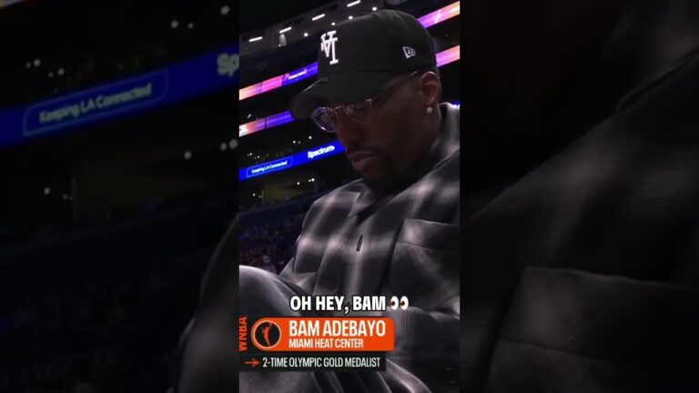 🤩 Bam Adebayo supporting A’ja Wilson | Las Vegas Aces vs Los Angeles Sparks WNBA women’s basketball