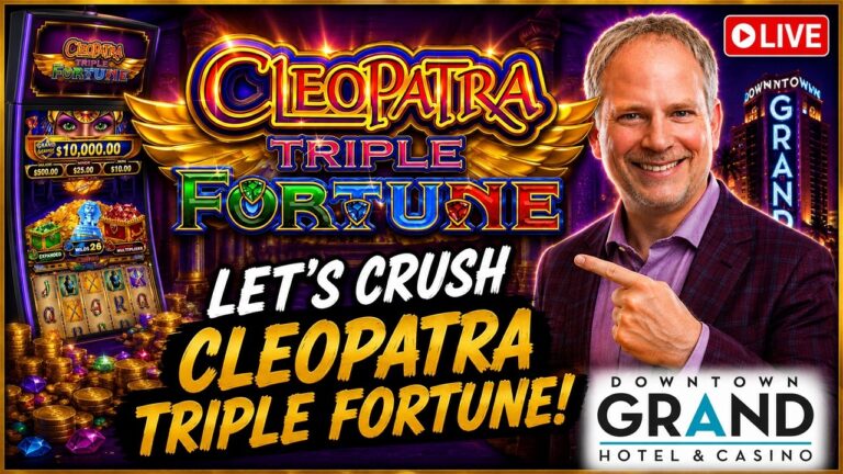 🔴 Cleopatra Triple Fortune! In LAS VEGAS at the DOWNTOWN GRAND!