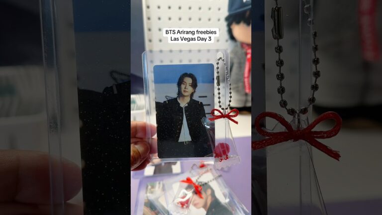 Giving away these freebies at BTS Arirang Las Vegas Day 3