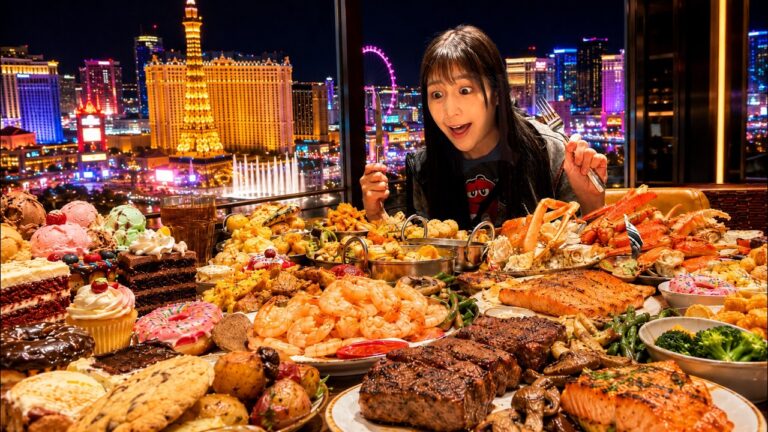 JAPANESE PRO-WRESTLER vs LAS VEGAS BUFFET!!! 7,000+ CALORIES?!