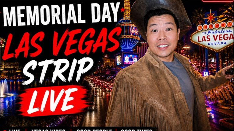 LAS VEGAS STRIP CROWDED TUESDAY WEEKDAY LIVE
