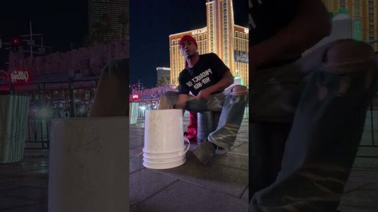 Live streaming of 1MRED bucket drumming Street Performing on the Las Vegas Strip