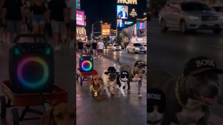 Passeio em Las Vegas!🤭#funnyshorts #pug#cats #dachshund #pitbull #lasvegas