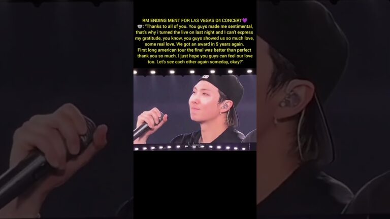 Rm ending ment for Las Vegas D4 Concert💜 #rm #bts