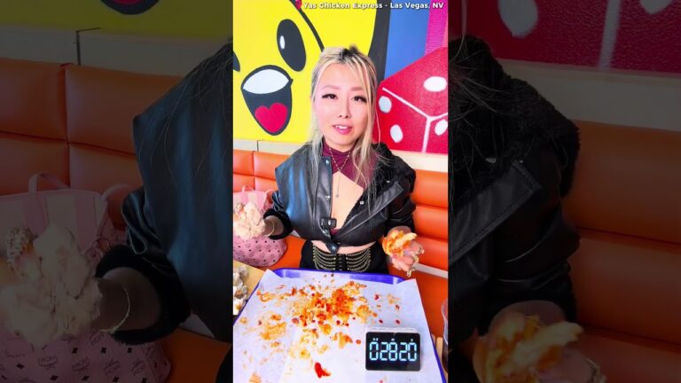 Spicy chicken sandwich challenge in Las Vegas #rainaiscrazy