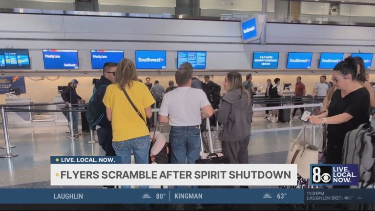 Spirit Airlines ceases operations, impacting Las Vegas travelers