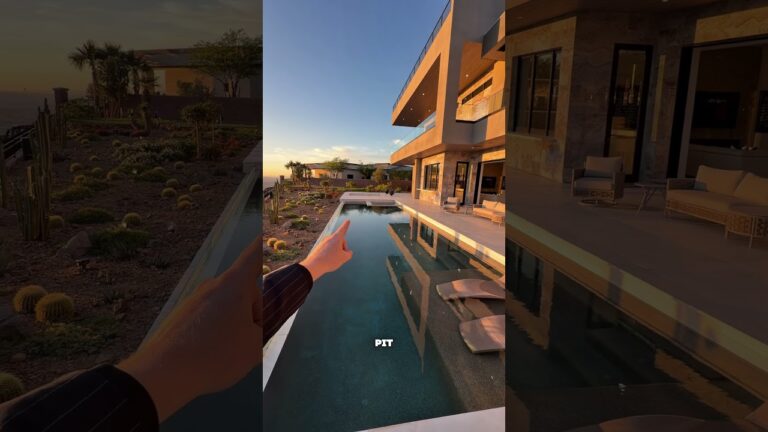 This is the backyard of a $13M Las Vegas mansion with amazing views of the valley and strip
