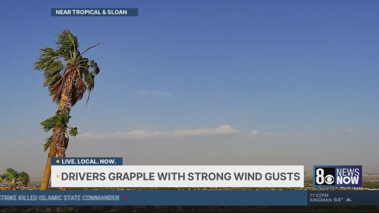 Truckers, drivers hit by strong wind gusts in Las Vegas