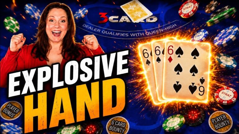 3 CARD POKER in LAS VEGAS! HUGE HAND!!!🔥🔥