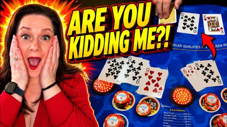 3 CARD POKER in LAS VEGAS! I STILL CAN’T BELIEVE THIS HAND! 🤯🍀
