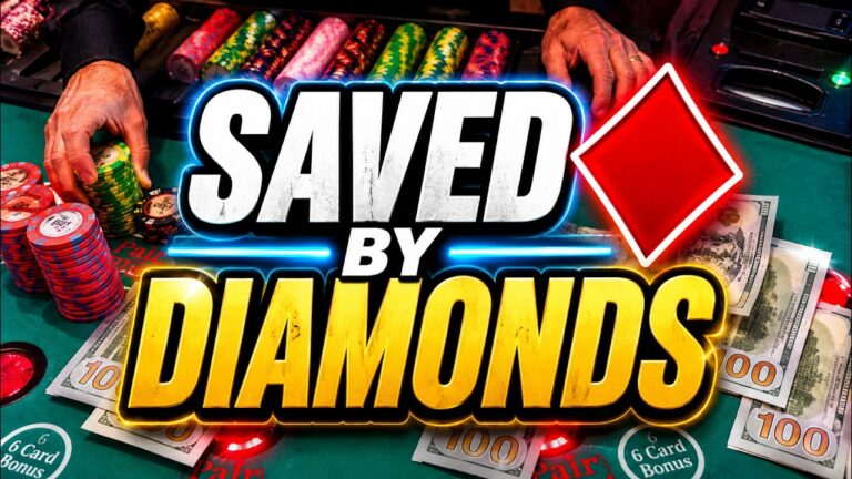 3 CARD POKER in LAS VEGAS! SAVED BY DIAMONDS!! ♦️♦️♦️