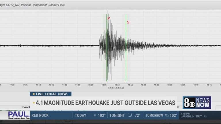 4.1 magnitude earthquake felt across Las Vegas valley