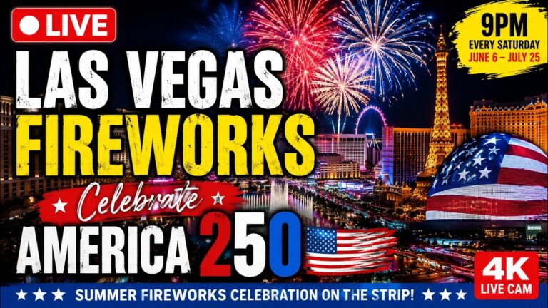 America250 LIVE in Las Vegas 🇺🇸 Fireworks Across the Strip June 28th, 2026 PART 4
