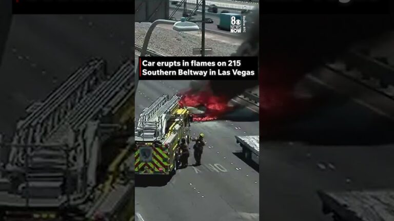 Car Erupts In Flames On 215 Southern Beltway In Las Vegas #news #vegas