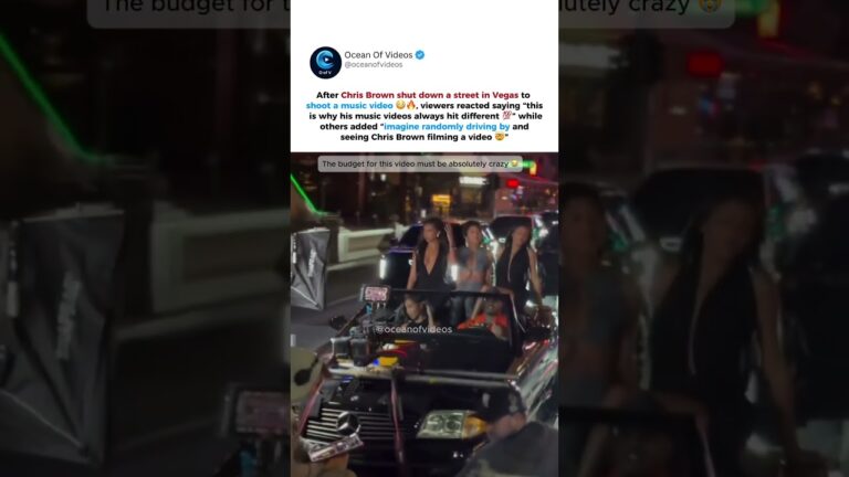 Chris Brown shutting down a Vegas street has fans hyped 😳🔥 #ChrisBrown #MusicVideo