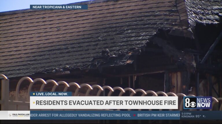 Crews battle Las Vegas building fire near Tropicana, Eastern