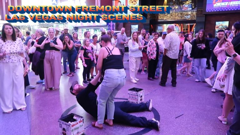 Downtown Fremont Street Las Vegas Night Scene