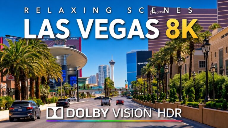 Driving Las Vegas Nevada’s Strip 8K HDR Dolby Vision – Full Daytime Tour