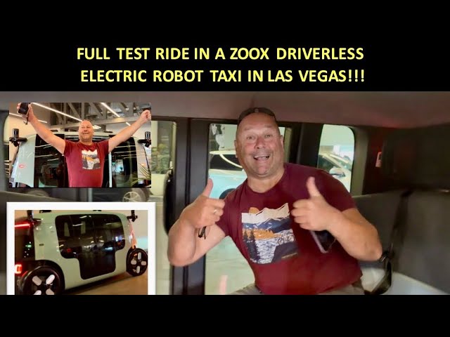 FULL TEST RIDE OF A DRIVERLESS ROBOT ELECTRIC TAXI IN LAS VEGAS!!!!