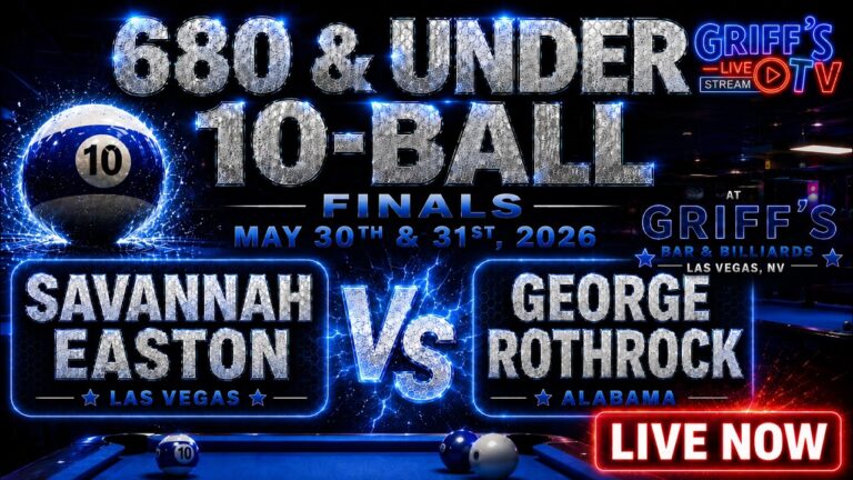 GEORGE ROTHROCK AL (679) vs SAVANNAH EASTON NV (664) – GRIFF’S BAR & BILLIARDS – TABLE 3 | EvoSports