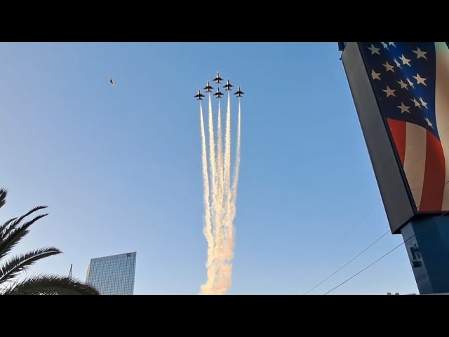 LAS VEGAS STRIP SATURDAY NIGHT JUNE 27 2026. U.S. AIR FORCE THUNDERBIRDS FLYOVER. #lonewulfrick2026
