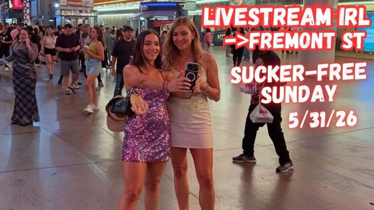 LIVE Las Vegas Fremont street, Sucker-Free Sunday Livestream IRL