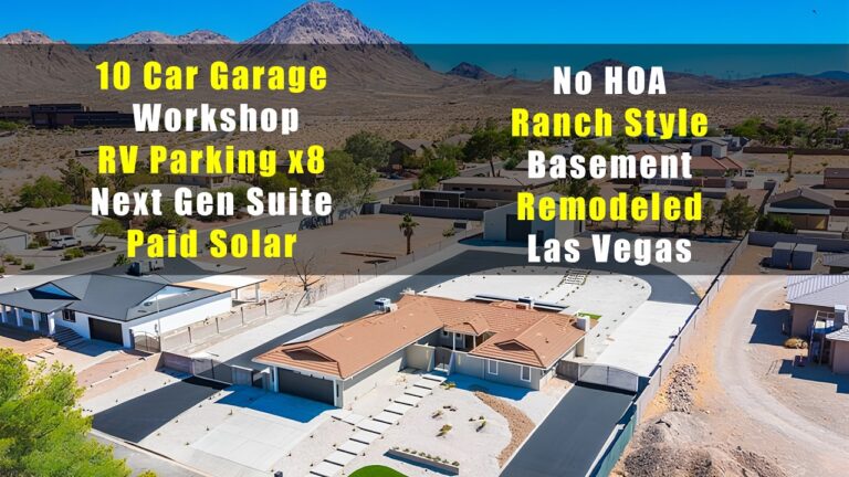 Las Vegas Home for Sale | No HOA, Warehouse, 10 Car Garage, RV Parking, Solar, Next Gen, Basement