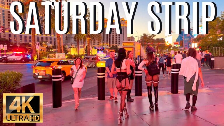 Las Vegas Strip Saturday Night Walking Tour 4K | MGM Grand to Ole Red & Grand Bazaar
