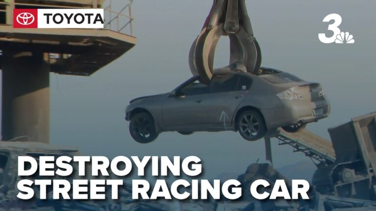 Las Vegas police demolish car seized from illegal street takeover