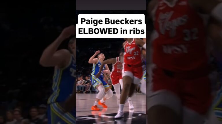 🤕 Paige Bueckers ELBOWED in ribs| Dallas Wings vs Las Vegas Aces WNBA women’s basketball #shorts NBA