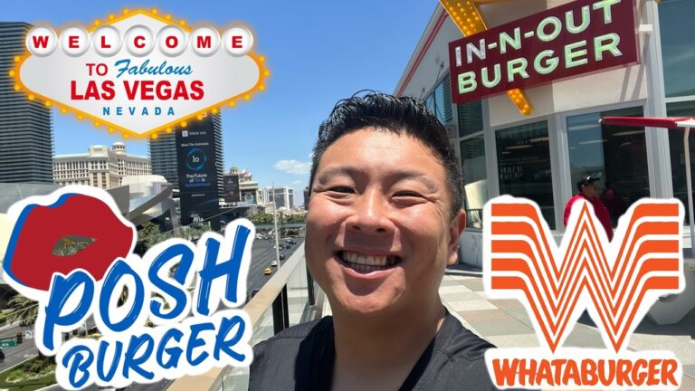 Testing the NEW Massive In-N-Out on the Vegas Strip vs Whataburger vs Posh Burger!