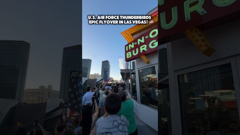 U.S. Air Force Thunderbirds flyover in Las Vegas! 🇺🇸 #vegas #lasvegas #america250