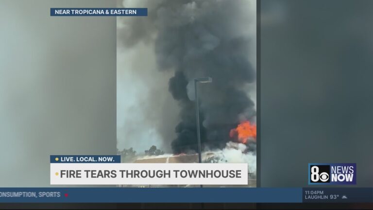 VIDEO: Crews battle Las Vegas building fire near Tropicana, Eastern