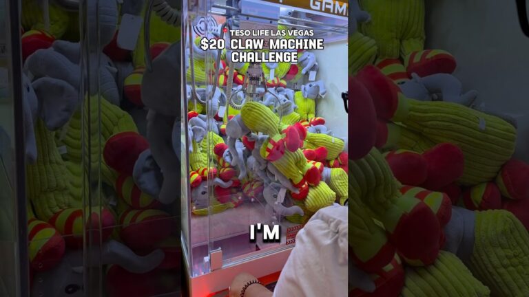 $20 Claw Machine Challenge at TESO Life Las Vegas for Brainrot and Pokemon Plushies