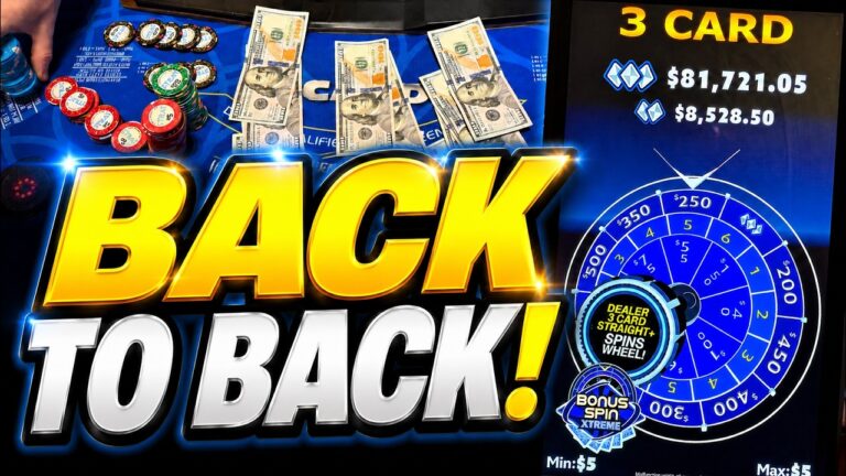 3 CARD POKER in LAS VEGAS! BACK TO BACK!! 🍀🍀 IRL