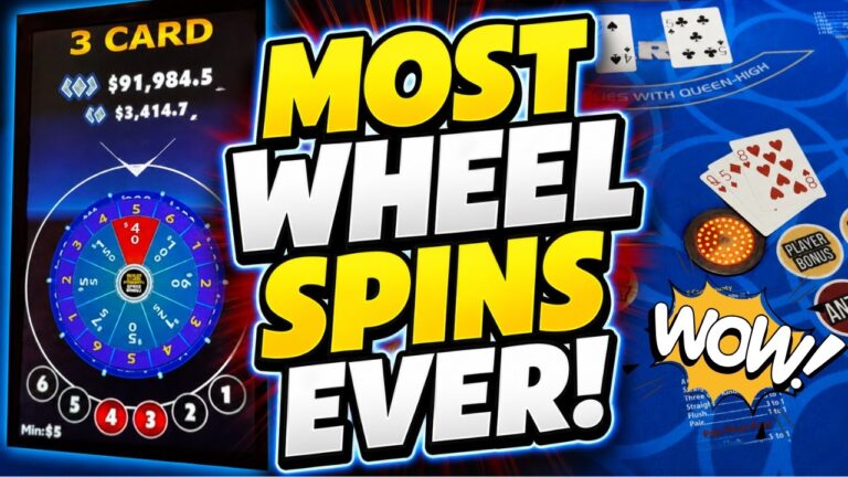 3 CARD POKER in LAS VEGAS! MOST WHEEL SPINS EVER!! 🔥🔥 IRL