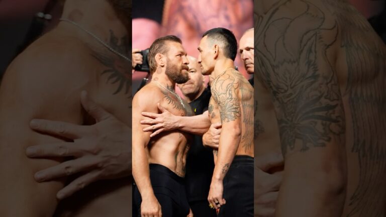 A encarada que parou Las Vegas! Conor McGregor x Max Holloway 👀 #UFC329